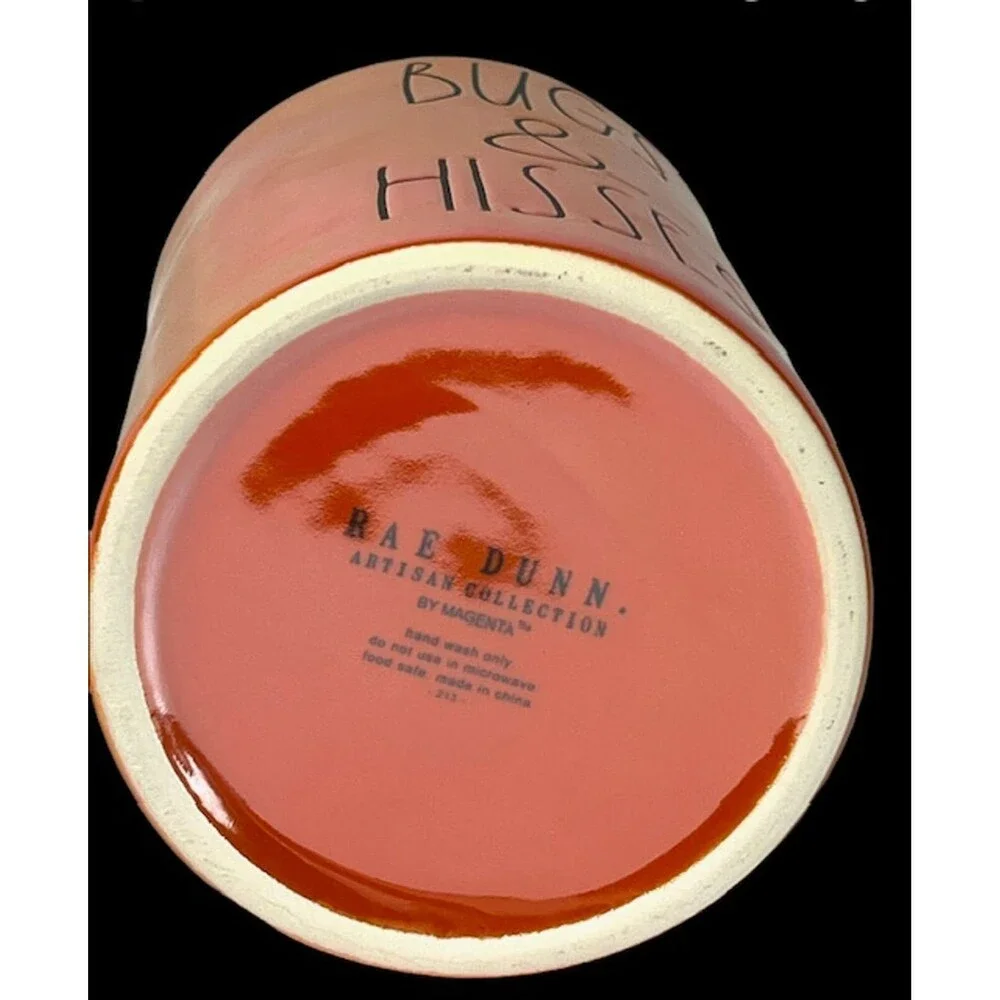 Rae Dunn LL BUGS AND HISSES Halloween Canister in Orange Iridescent Luster Glaze
